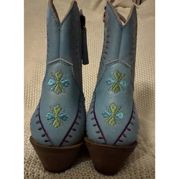 Dingo Womens Sugar Bugie Bootie Blue Suede Cowboy Boots Embroidered Sz 7M NWOT - Picture 5 of 8